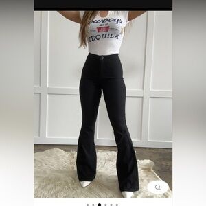 Black jeans flares